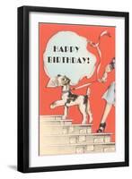 Happy Birthday, Schnauzer with Letter-null-Framed Art Print