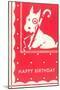 Happy Birthday Scottie Dog with Cane-null-Mounted Art Print
