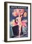 Happy Birthday, Showgirl on Top Hat-null-Framed Art Print