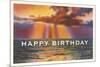 Happy Birthday, Sunset over Water-null-Mounted Art Print