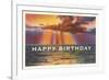 Happy Birthday, Sunset over Water-null-Framed Premium Giclee Print