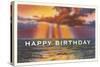 Happy Birthday, Sunset over Water-null-Stretched Canvas