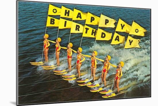 Happy Birthday, Water Skiers-null-Mounted Art Print