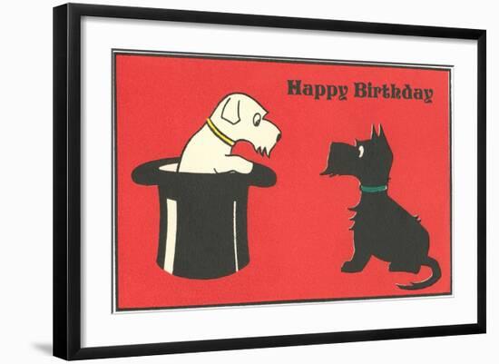 Happy Birthday Westie and Scottie-null-Framed Art Print