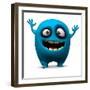 Happy Blue Monster-Albert Ziganshin-Framed Art Print