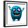 Happy Blue Monster-Albert Ziganshin-Framed Art Print