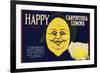 Happy Brand - Carpinteria, California - Citrus Crate Label-Lantern Press-Framed Premium Giclee Print