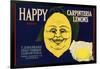 Happy Brand - Carpinteria, California - Citrus Crate Label-Lantern Press-Framed Art Print