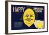 Happy Brand - Carpinteria, California - Citrus Crate Label-Lantern Press-Framed Art Print