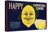 Happy Brand - Carpinteria, California - Citrus Crate Label-Lantern Press-Stretched Canvas