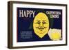 Happy Brand - Carpinteria, California - Citrus Crate Label-Lantern Press-Framed Art Print