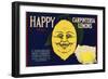 Happy Brand - Carpinteria, California - Citrus Crate Label-Lantern Press-Framed Art Print