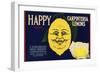 Happy Brand - Carpinteria, California - Citrus Crate Label-Lantern Press-Framed Art Print