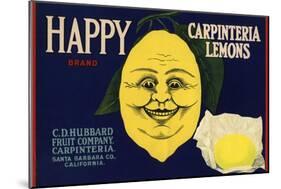 Happy Brand - Carpinteria, California - Citrus Crate Label-Lantern Press-Mounted Art Print