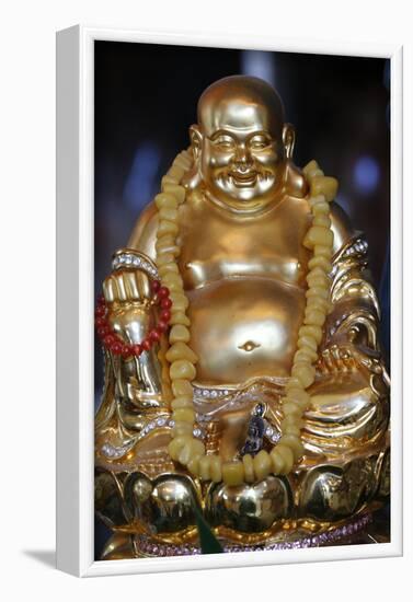 Happy Buddha statue, Tu An Buddhist Temple, Saint-Pierre-en-Faucigny, Haute Savoie, France-Godong-Framed Photographic Print