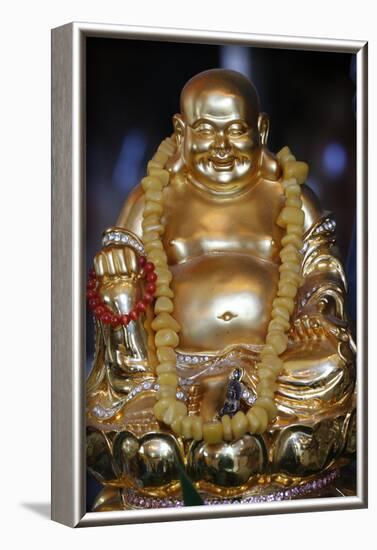 Happy Buddha statue, Tu An Buddhist Temple, Saint-Pierre-en-Faucigny, Haute Savoie, France-Godong-Framed Photographic Print