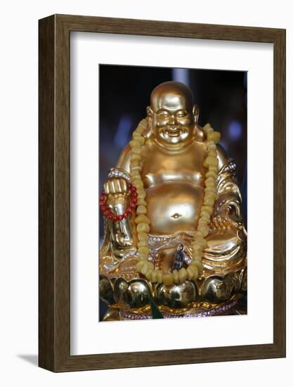 Happy Buddha statue, Tu An Buddhist Temple, Saint-Pierre-en-Faucigny, Haute Savoie, France-Godong-Framed Photographic Print