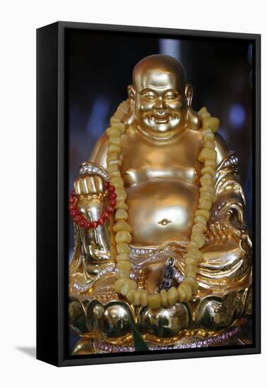 Happy Buddha statue, Tu An Buddhist Temple, Saint-Pierre-en-Faucigny, Haute Savoie, France-Godong-Framed Stretched Canvas