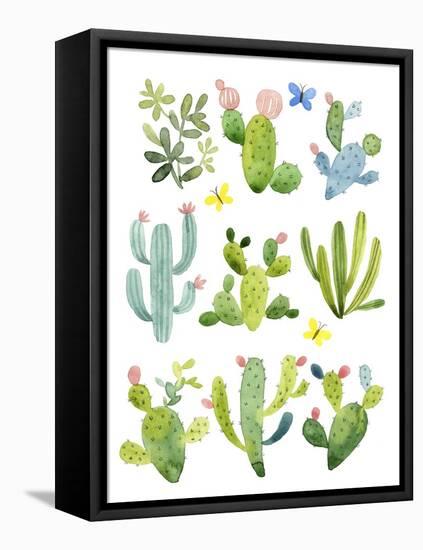 Happy Cacti-Jane Maday-Framed Stretched Canvas