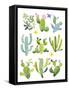 Happy Cacti-Jane Maday-Framed Stretched Canvas