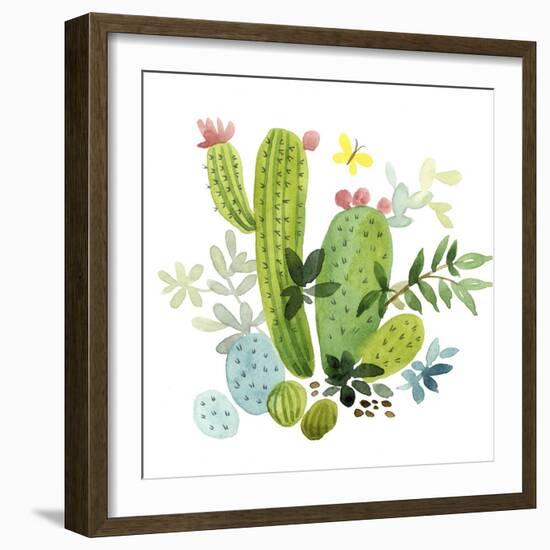 Happy Cactus III-Jane Maday-Framed Art Print