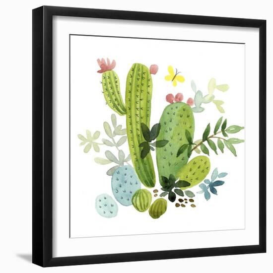 Happy Cactus III-Jane Maday-Framed Art Print