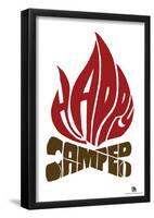 Happy Camper Text Poster-null-Framed Poster