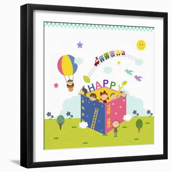 Happy Children Enjoying their Time-TongRo-Framed Giclee Print