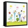 Happy Children Enjoying their Time-TongRo-Framed Stretched Canvas