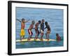 Happy Children Playing on the Beach of Savo Island, Solomon Islands, Pacific-Michael Runkel-Framed Photographic Print