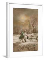 Happy Christmas. Postcard Sent in 1913-French School-Framed Giclee Print