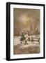 Happy Christmas. Postcard Sent in 1913-French School-Framed Giclee Print