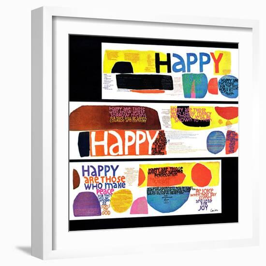 "Happy Collage," December 28, 1968-null-Framed Giclee Print