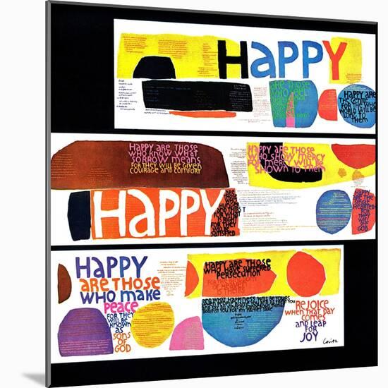 "Happy Collage," December 28, 1968-null-Mounted Giclee Print