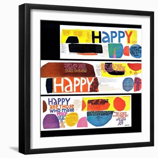 "Happy Collage," December 28, 1968-null-Framed Premium Giclee Print