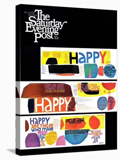 "Happy Collage," Saturday Evening Post Cover, December 28, 1968-null-Stretched Canvas