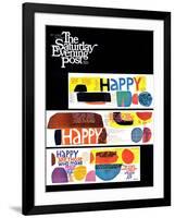 "Happy Collage," Saturday Evening Post Cover, December 28, 1968-null-Framed Giclee Print