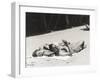 Happy Couple Sunbathing on Beach-null-Framed Photo