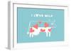 Happy Cow with Red Hearts - I Love Milk-foxysgraphic-Framed Art Print