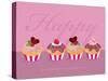 Happy Cupcakes - Pink-Dominique Vari-Stretched Canvas