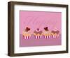 Happy Cupcakes - Pink-Dominique Vari-Framed Art Print