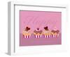 Happy Cupcakes - Pink-Dominique Vari-Framed Art Print