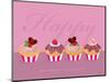 Happy Cupcakes - Pink-Dominique Vari-Mounted Art Print