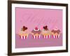 Happy Cupcakes - Pink-Dominique Vari-Framed Art Print