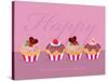 Happy Cupcakes - Pink-Dominique Vari-Stretched Canvas