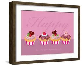 Happy Cupcakes - Pink-Dominique Vari-Framed Art Print