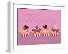 Happy Cupcakes - Pink-Dominique Vari-Framed Art Print