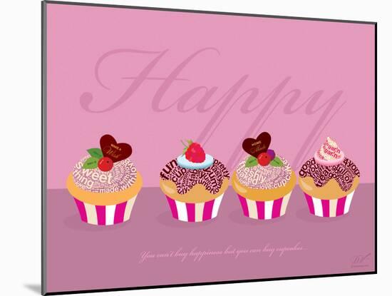 Happy Cupcakes - Pink-Dominique Vari-Mounted Art Print