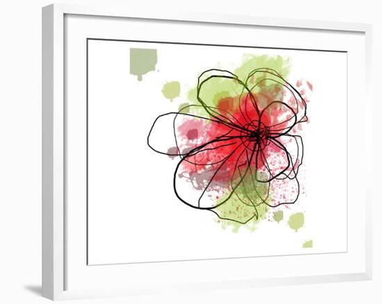 Happy Day Abstract Red-Irena Orlov-Framed Premium Giclee Print