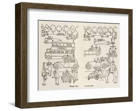 Happy Days in Peace Time-William Heath Robinson-Framed Art Print